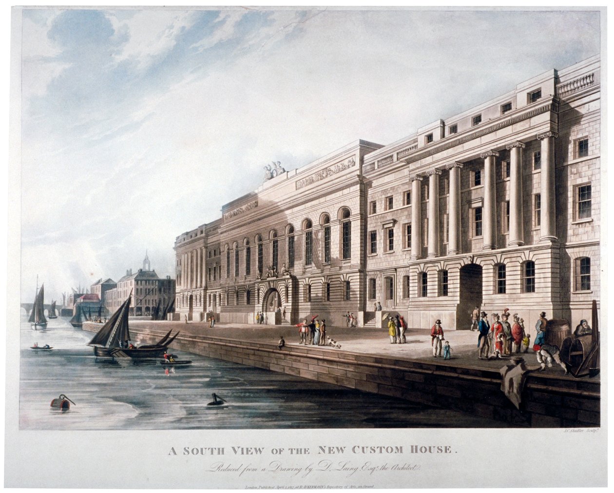 Custom House, City of London, 1817 autorstwa Joseph Constantine Stadler