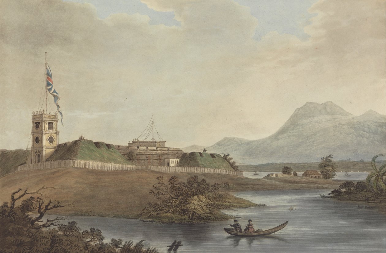 Fort Marlborough, Benkulen, Sumatra, 1799 autorstwa Joseph Constantine Stadler