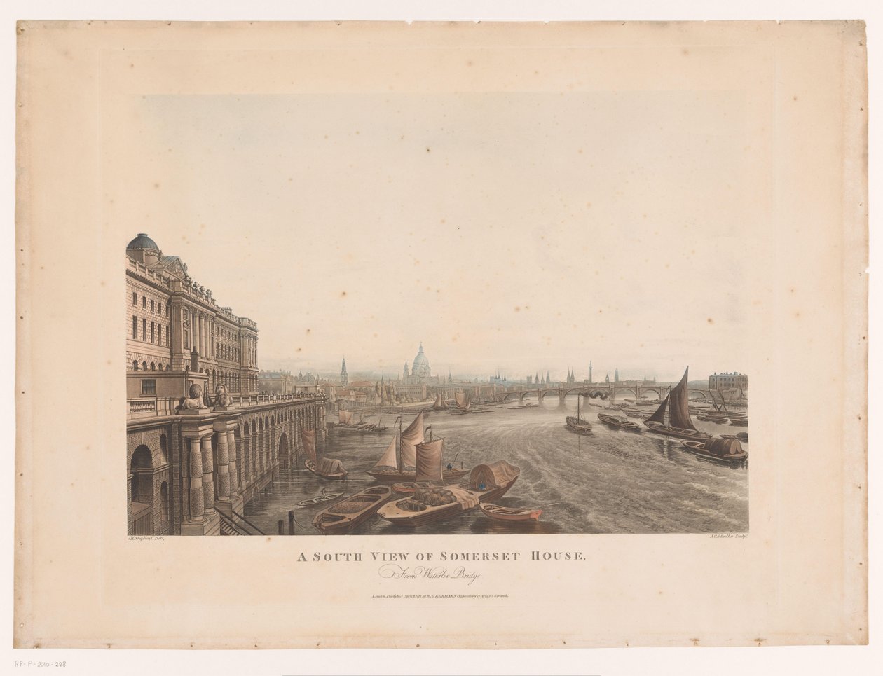 Widok na Somerset House i Tamizę od południa Widok południowy Somerset House, z mostu Waterloo (tytuł na obiekcie) autorstwa Joseph Constantine Stadler
