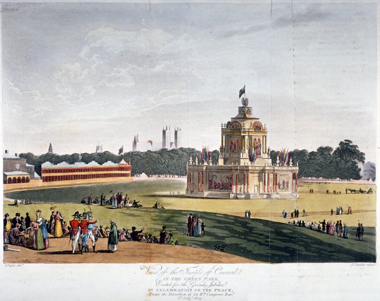 Green Park, Westminster, Londyn, 1814 autorstwa Joseph Constantine Stadler