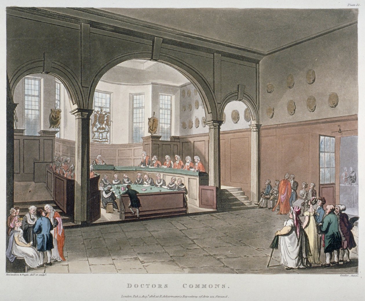 Widok wnętrza Izby Lekarskiej, City of London, 1808 autorstwa Joseph Constantine Stadler