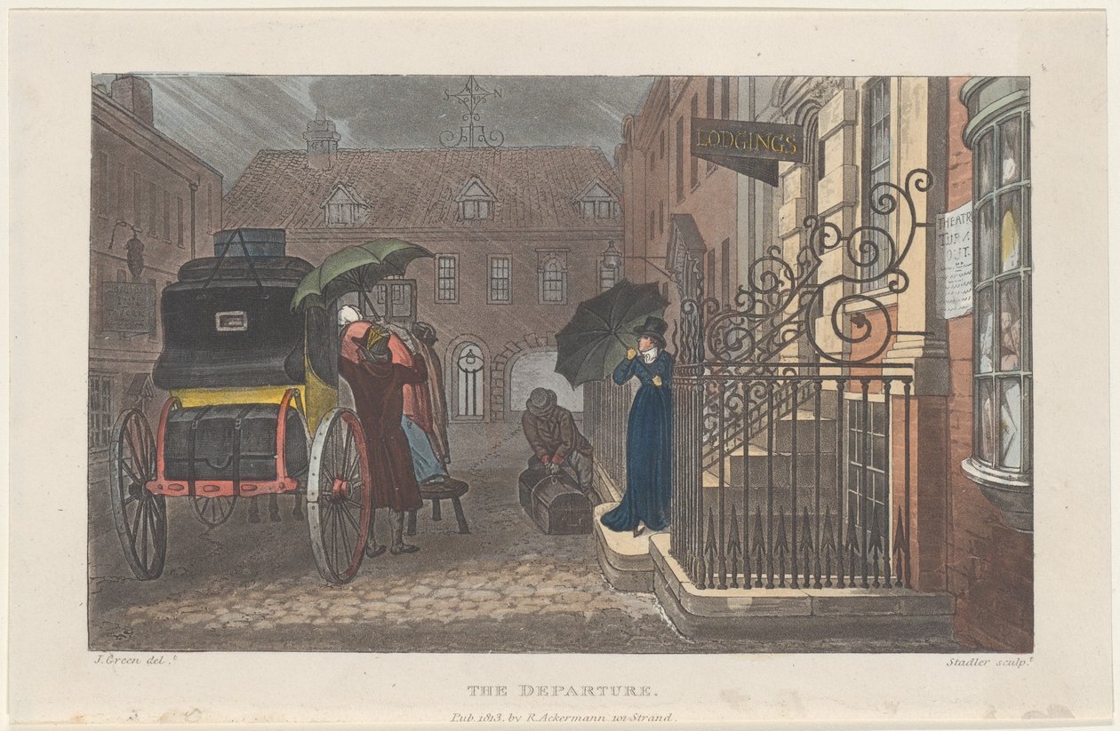Wyjazd, z Poetycznych szkiców Scarborough, 1813., 1813 autorstwa Joseph Constantine Stadler
