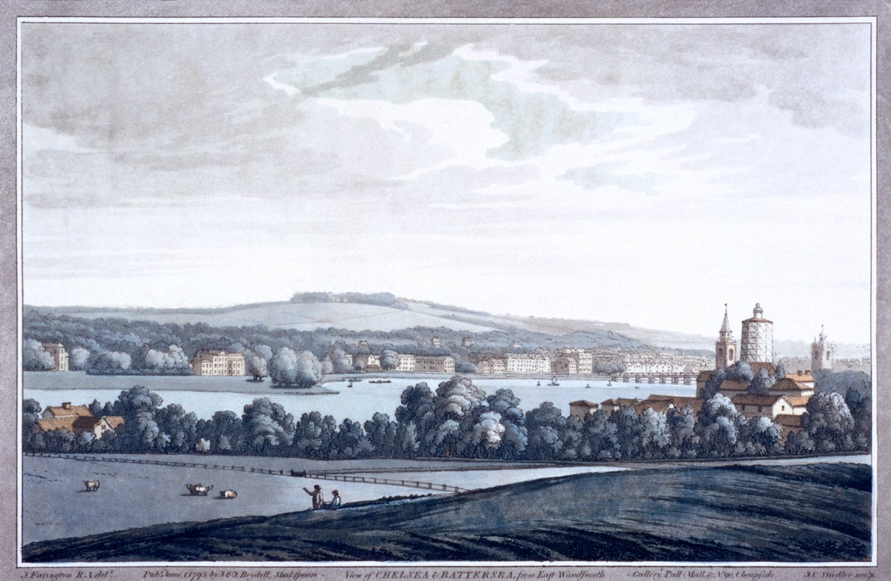 Tamiza w Battersea, Londyn, 1795 autorstwa Joseph Constantine Stadler