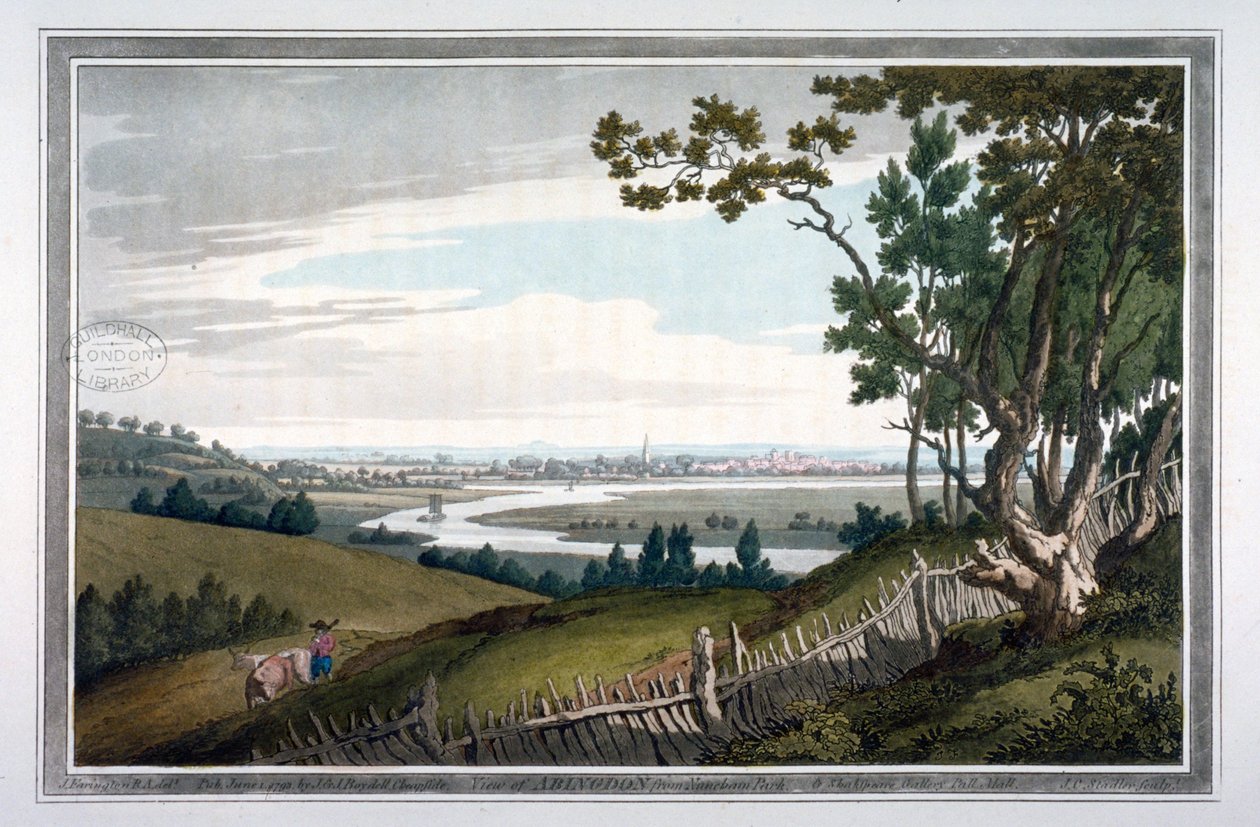 Widok Abingdon z Nuneham Park, Berkshire, 1793 autorstwa Joseph Constantine Stadler