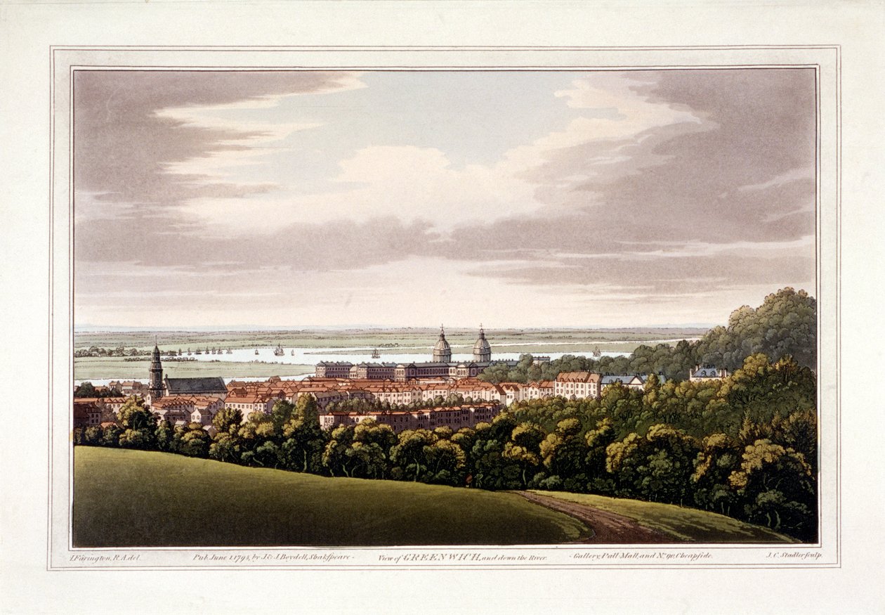 Widok na Greenwich, Londyn, 1795 autorstwa Joseph Constantine Stadler