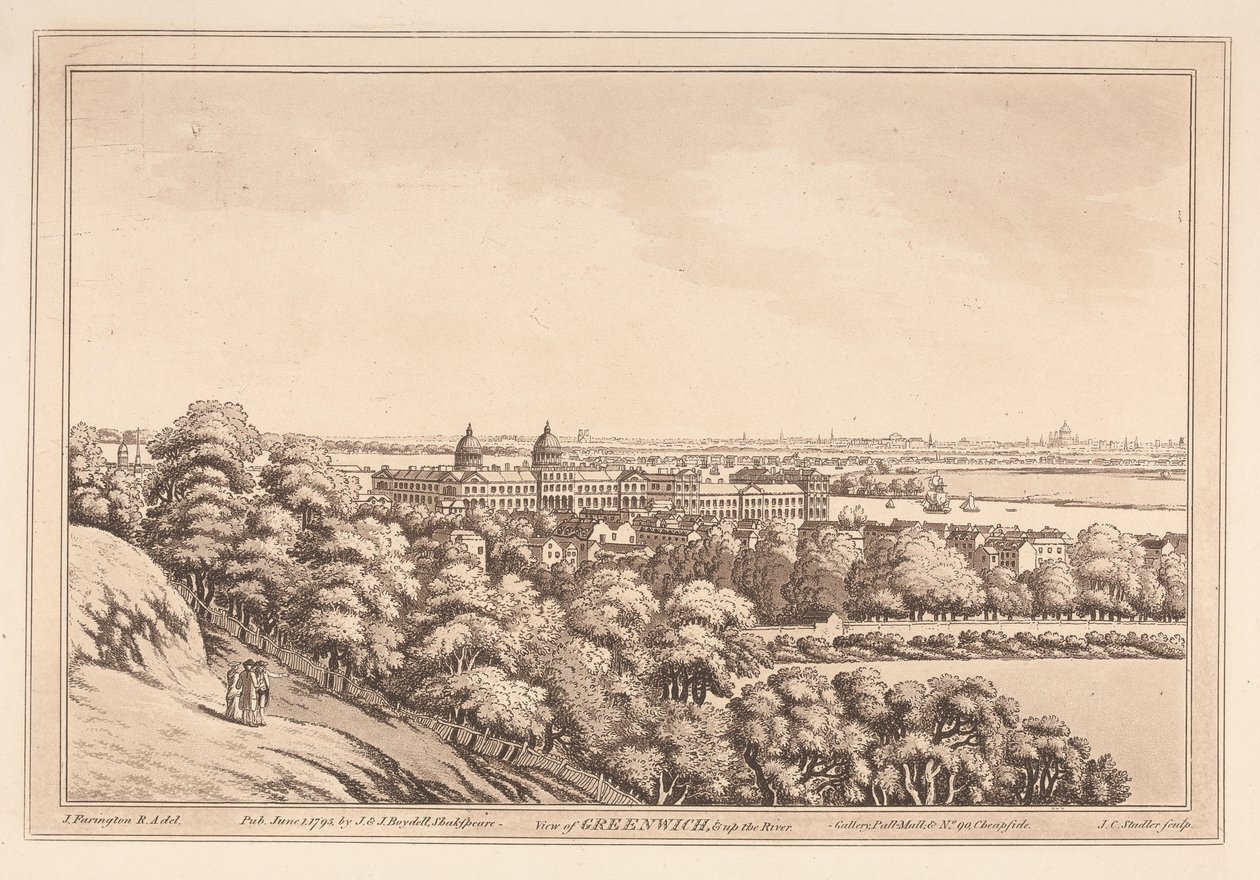 Widok na Greenwich i w górę rzeki autorstwa Joseph Constantine Stadler