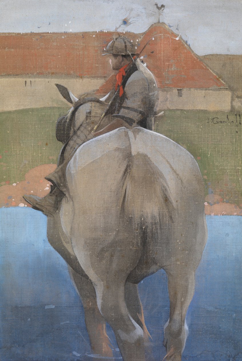 Chłopiec wieśniaka (gwasz na płótnie) autorstwa Joseph Crawhall
