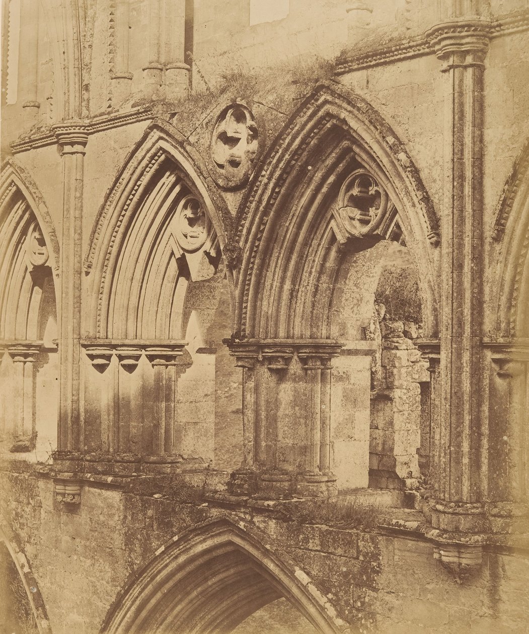 Opactwo Rievaulx. Łuki Triforium, 1850 autorstwa Joseph Cundall