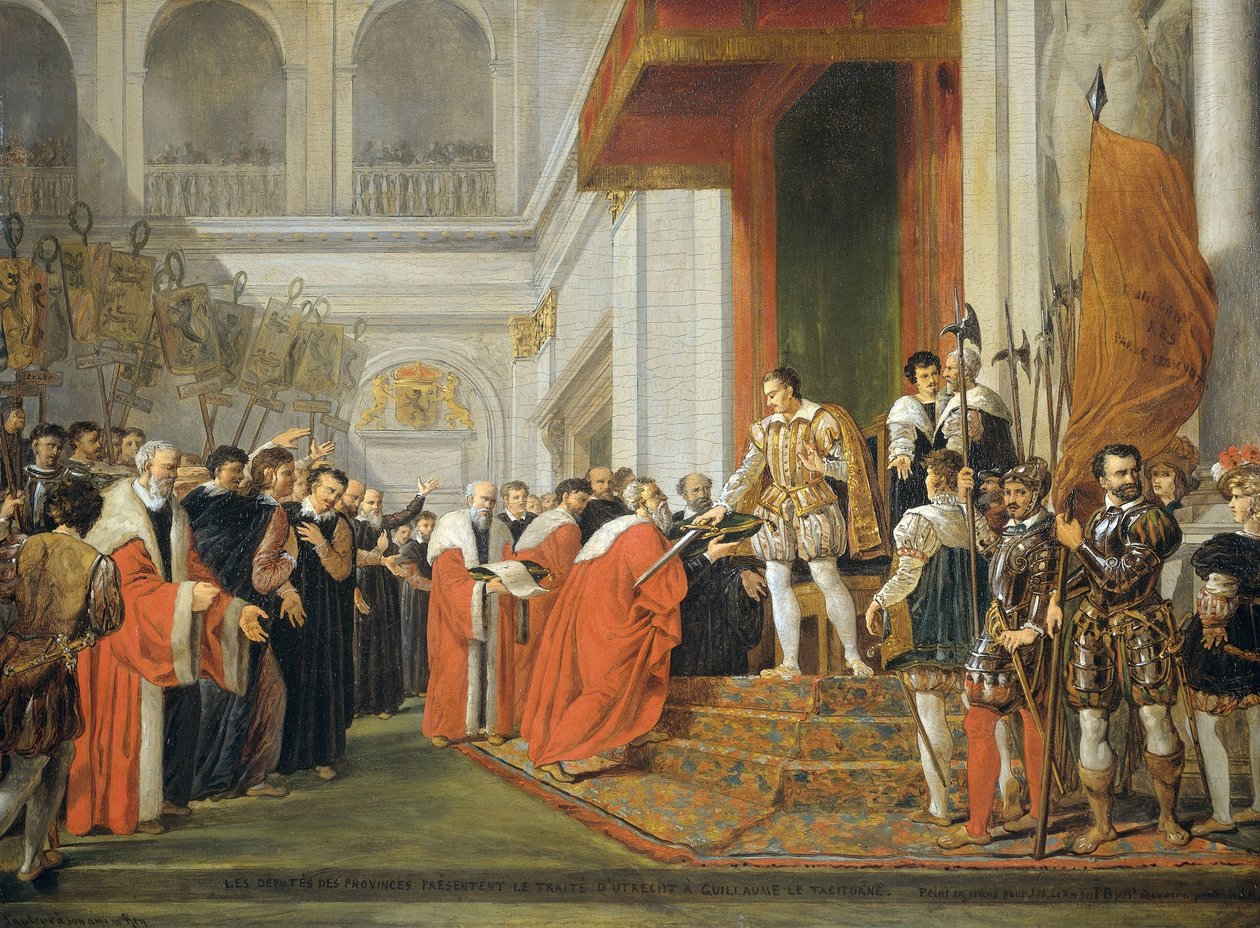 Unia Utrechtu autorstwa Joseph Denis Odevaere (signed by artist)
