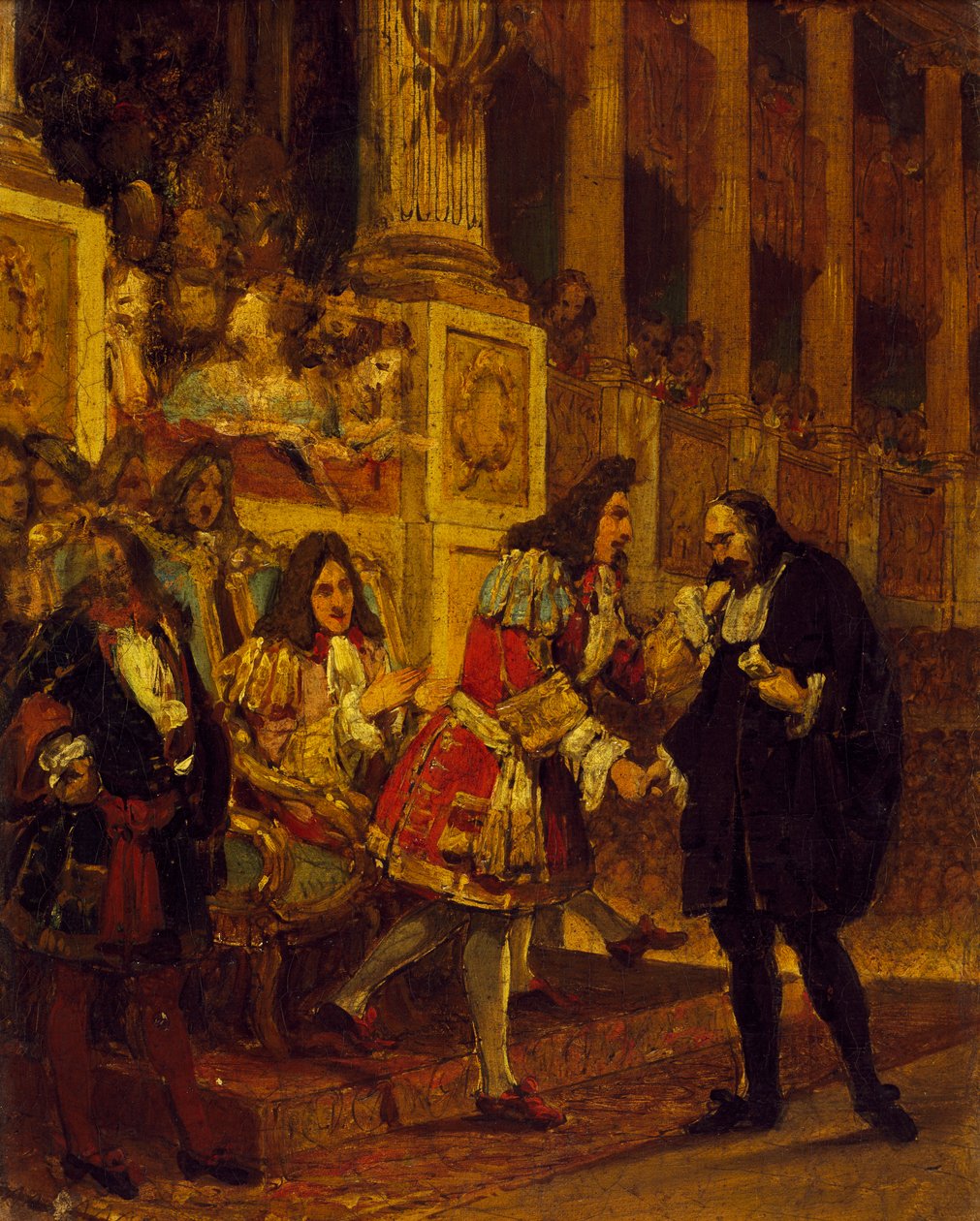 Pierre Corneille przyjmowany przez Grand Conde autorstwa Joseph Desire Court