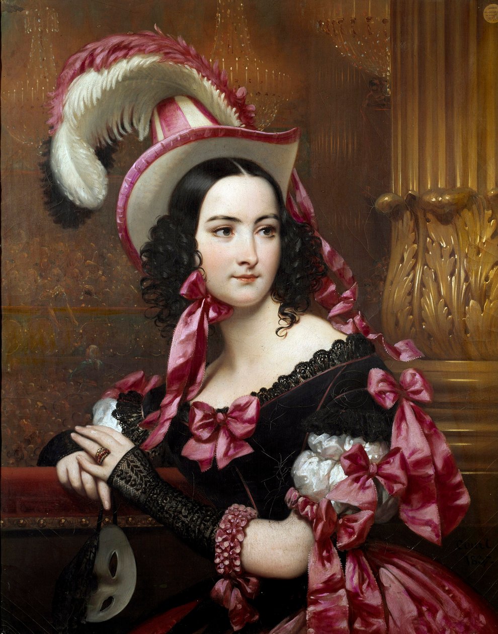 Obraz maski weneckiej na balu Josepha Courta (1797-1865) 1837 Rouen, Musee des Beaux Arts autorstwa Joseph Desire Court