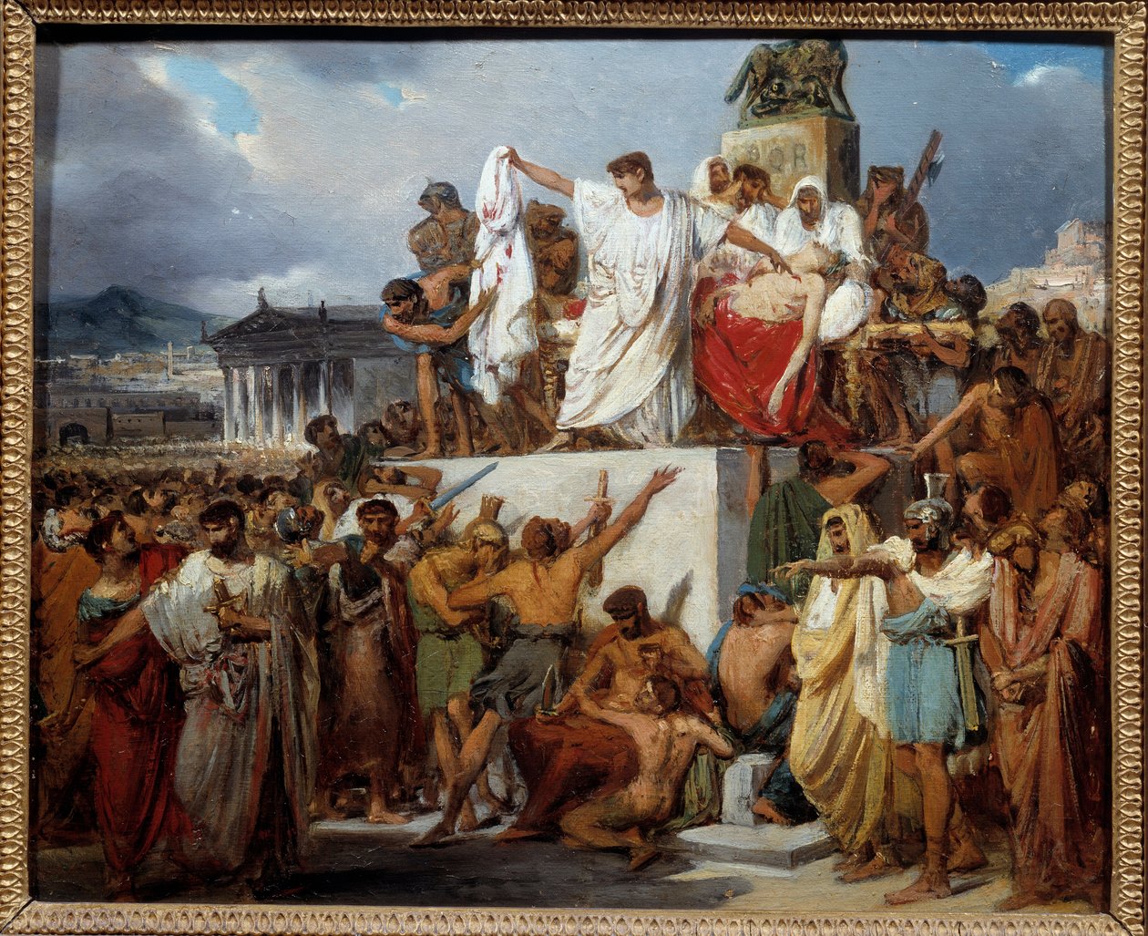 Śmierć Julesa Cesara Jules Cesar (Giulio Cesare lub Juliusz Cezar autorstwa Joseph Desire Court