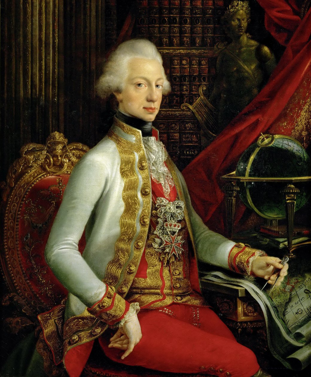 Wielki Książę Ferdynand III Toskański 1769-1824 siedzący w swojej bibliotece, 1797 autorstwa Joseph Dorffmeister