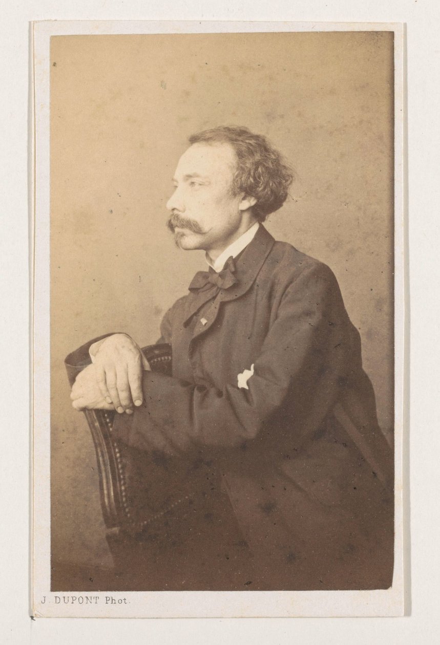 Portret van de schilder Eugène François de Block, półpostać Szkoła antwerpska. Portrety, biografie wizytówki. Kolekcja Dupont (tytuł serii) autorstwa Joseph Dupont