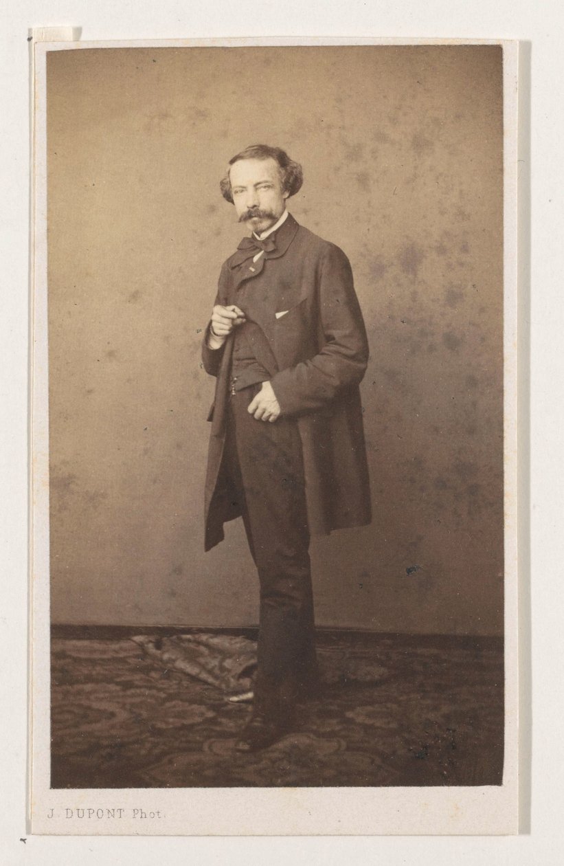 Portret van de schilder Eugène François de Block, ten voeten uit Szkoła antwerpska. Portrety, biografie wizytówki. Kolekcja Dupont (tytuł serii) autorstwa Joseph Dupont