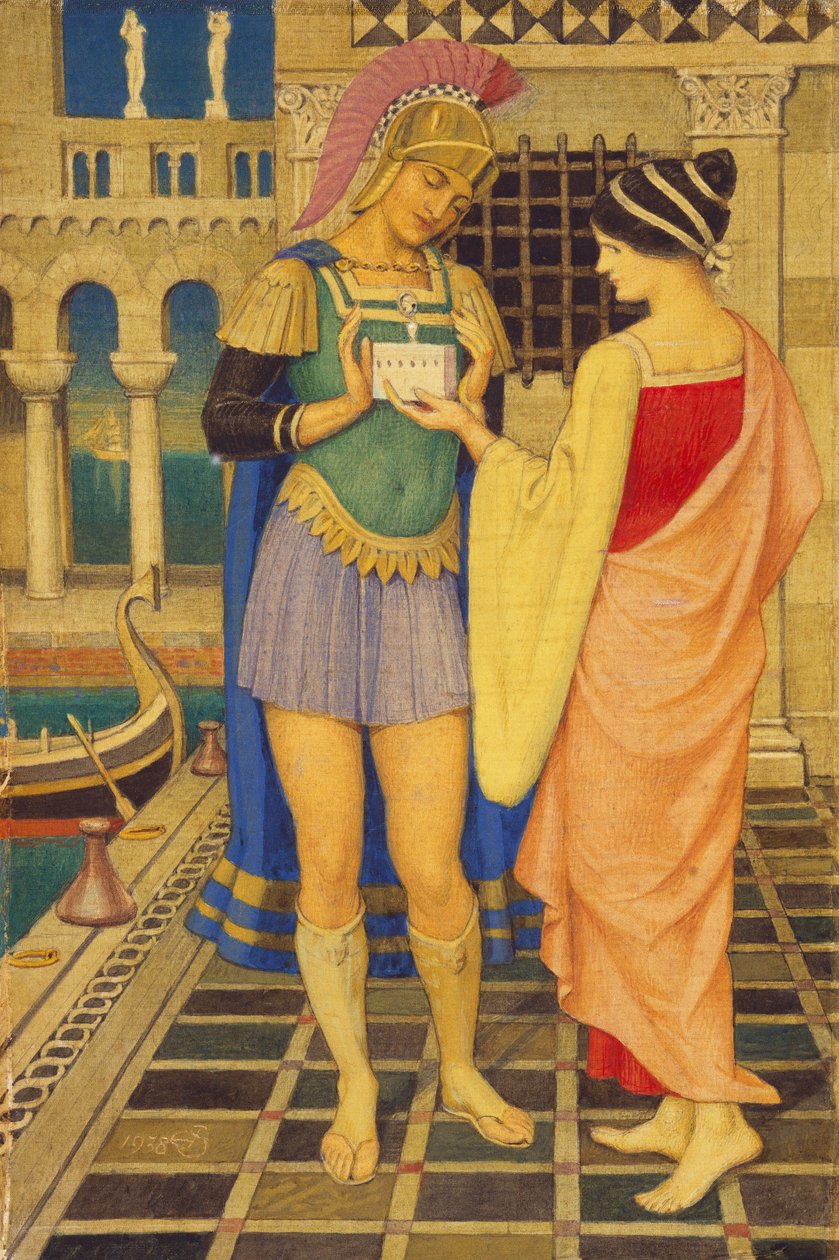 Gladiator rzymski i jego dama autorstwa Joseph Edward Southall