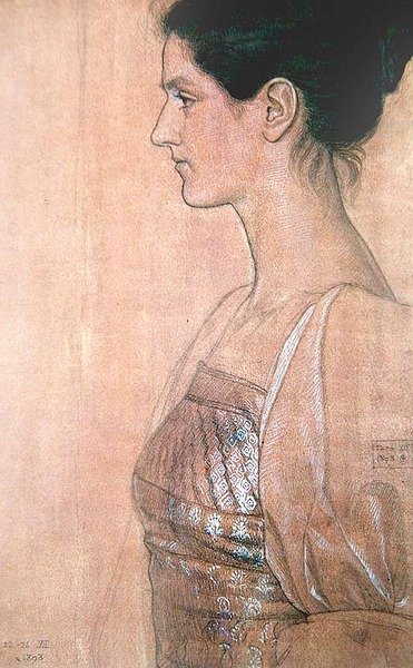 Profil do połowy długości młodej damy autorstwa Joseph Edward Southall