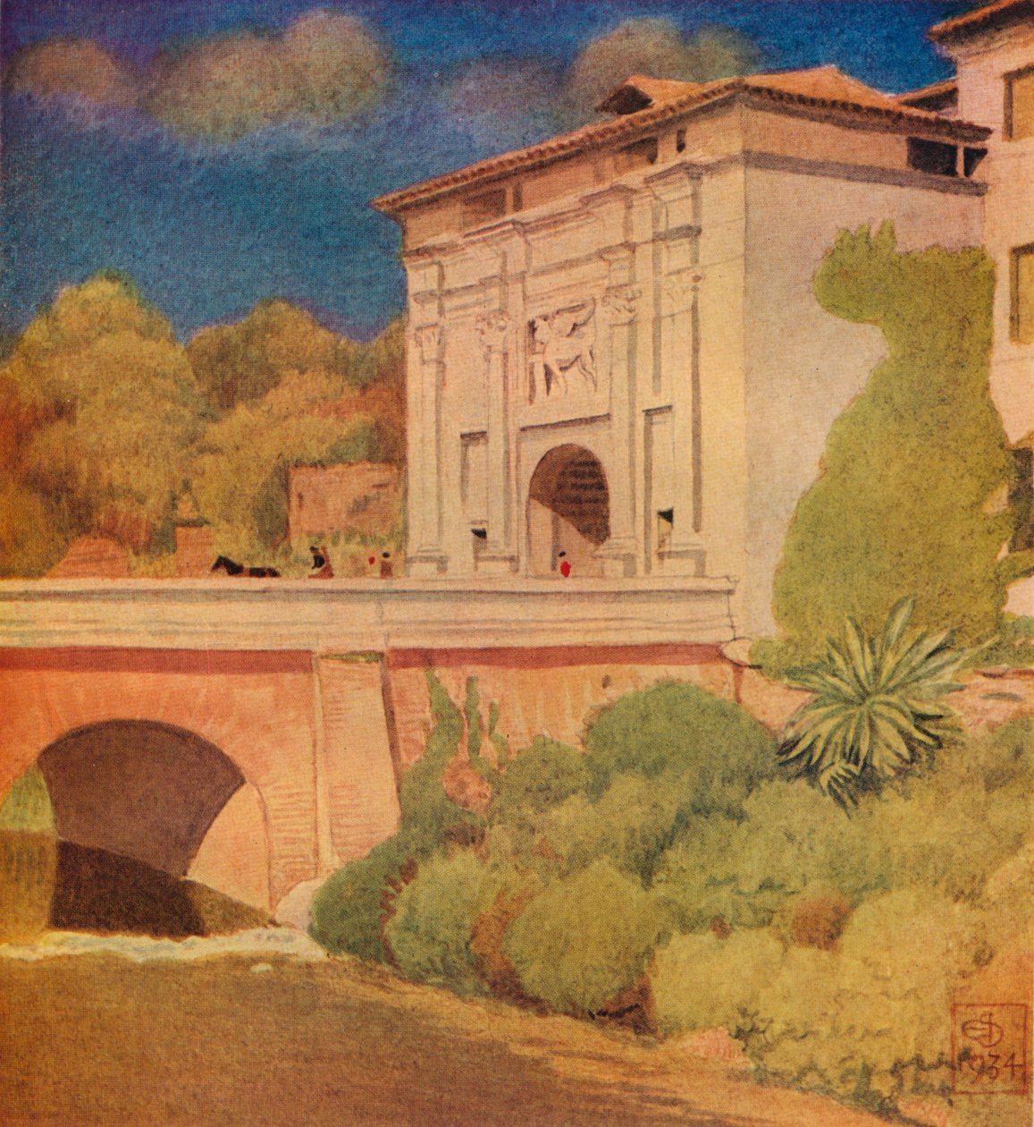 Porta Cavour, Treviso, 1934, 1936. autorstwa Joseph Edward Southall