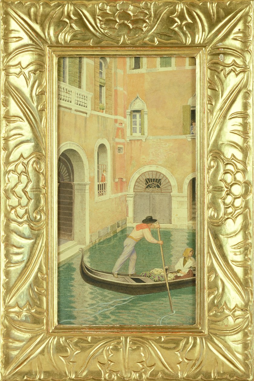 Rio della Guerra, Wenecja, 1921 (wc lub tempera na ołówku na kartonie) autorstwa Joseph Edward Southall