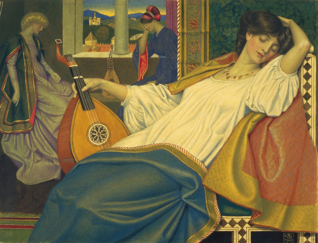 Śpiąca Królewna, 1908 autorstwa Joseph Edward Southall
