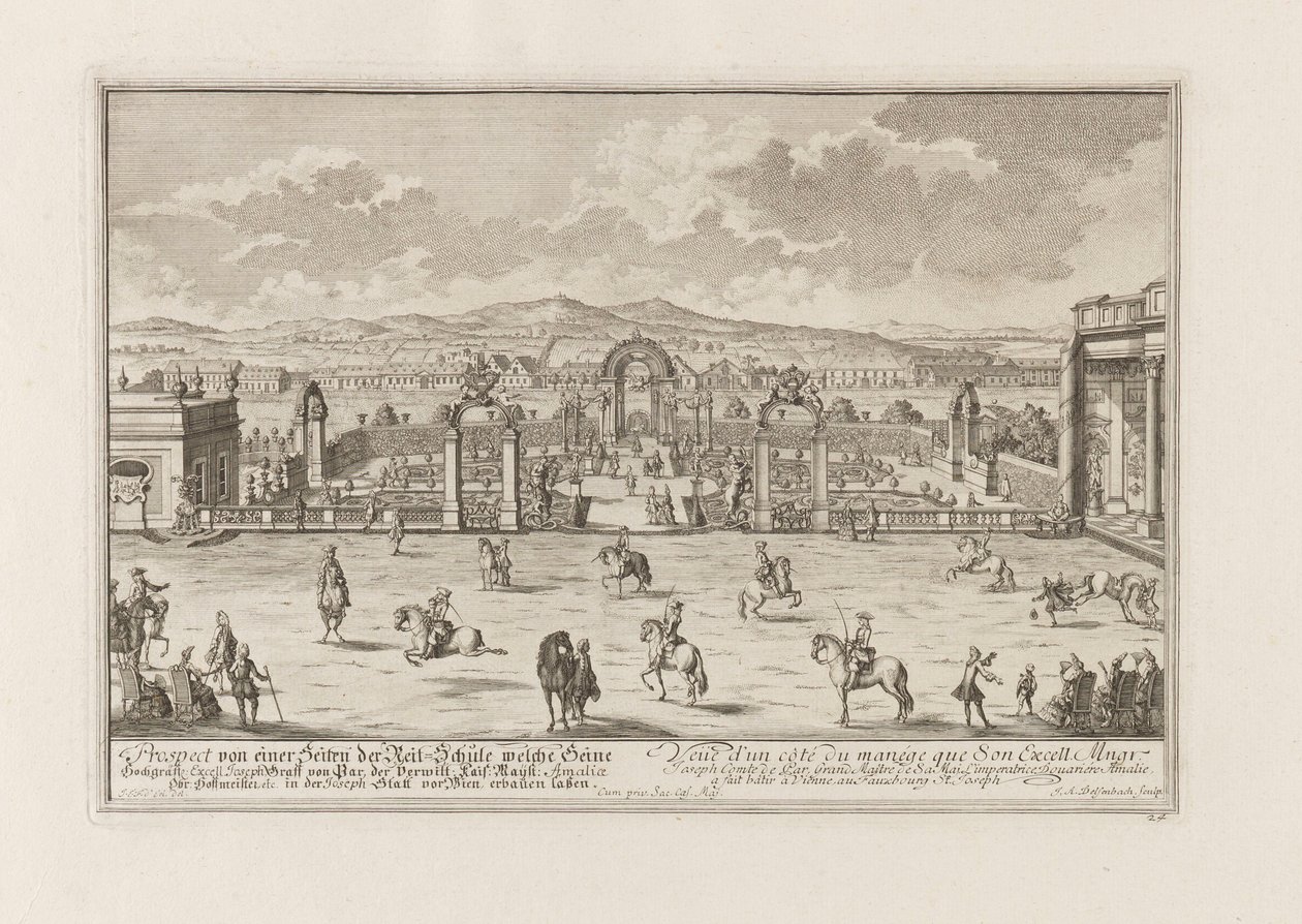 Szkoła Jazdy hrabiego Paara w Wiedniu, 1719. autorstwa Joseph Emanuel Fischer von Erlach