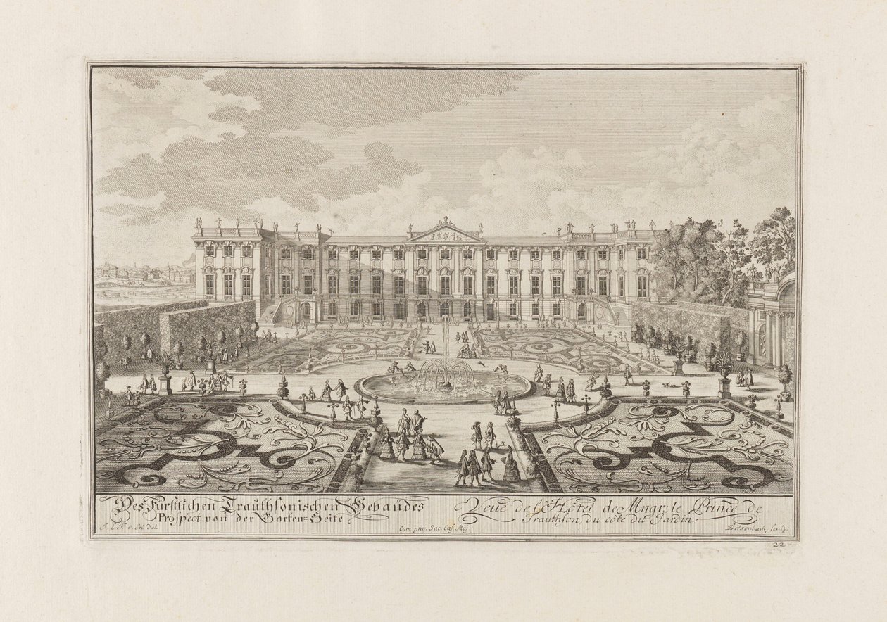 Palais Trautson w Wiedniu, 1719. autorstwa Joseph Emanuel Fischer von Erlach