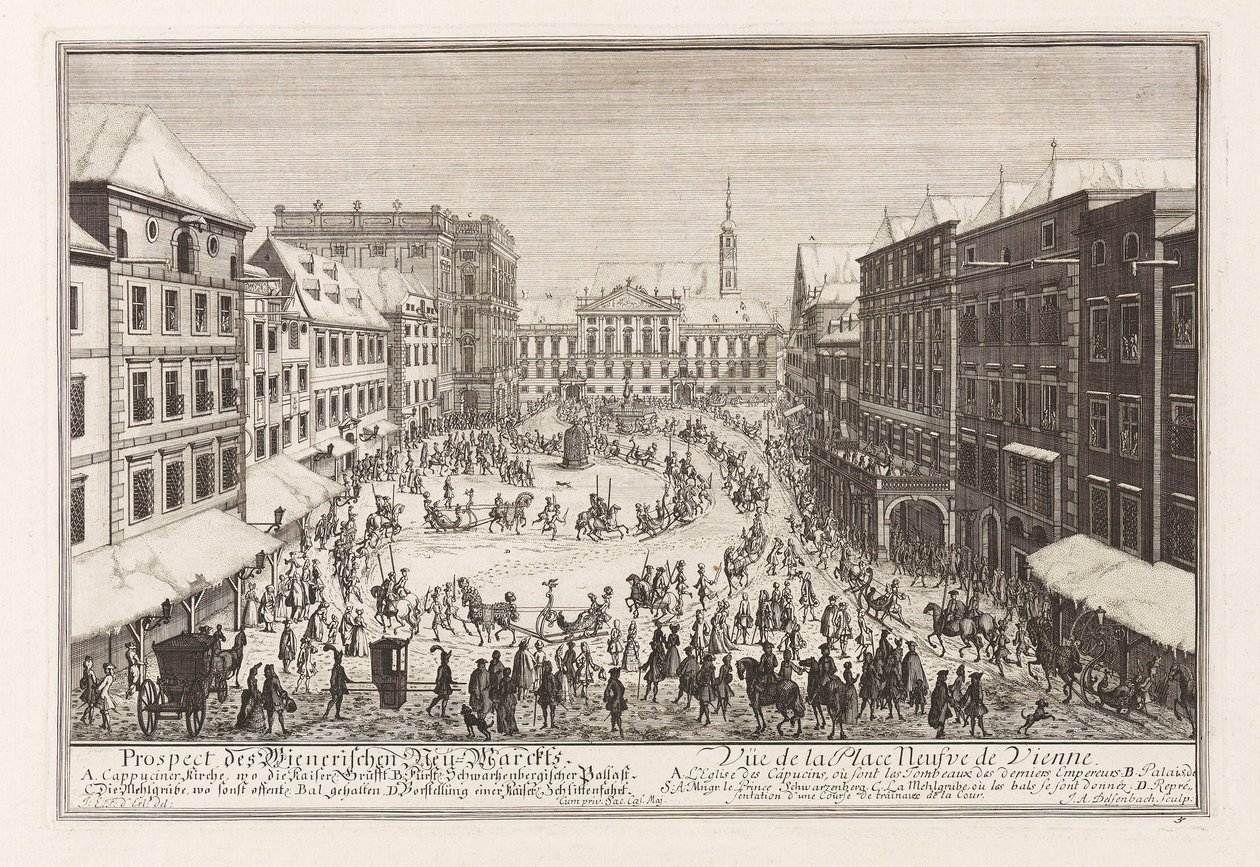 Nowy Rynek Wiedeński Neuer Markt, 1719. autorstwa Joseph Emanuel Fischer von Erlach