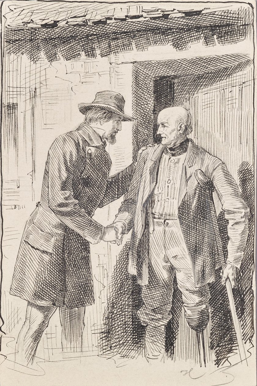 Dwóch mężczyzn, jeden z amputowaną nogą autorstwa Joseph Eugen Hörwarter