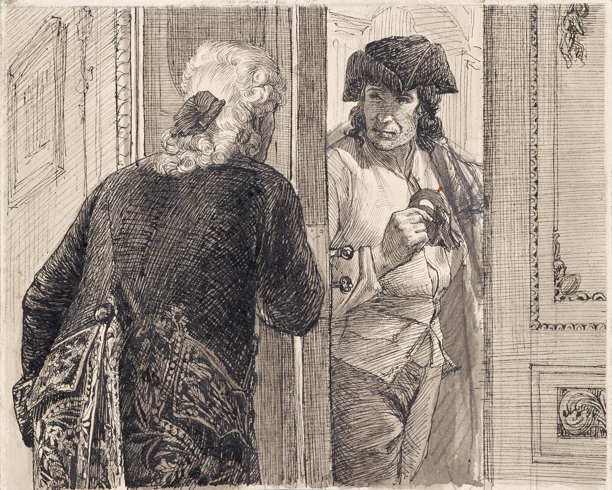 Dwóch mężczyzn w rokokowych strojach autorstwa Joseph Eugen Hörwarter