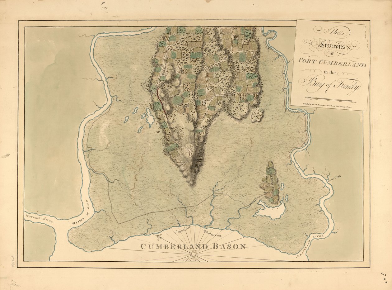 The Atlantic Neptune, opublikowany na użytek Królewskiej Marynarki Wojennej Wielkiej Brytanii autorstwa Joseph F. W. Des Barres