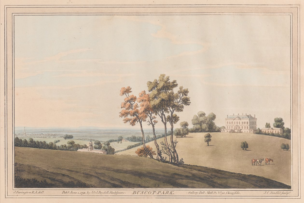 Park Buscot autorstwa Joseph Farington