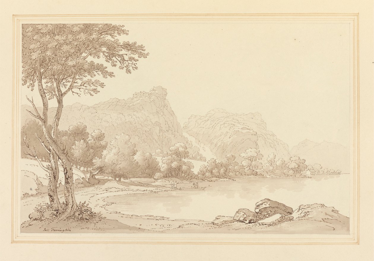Lodore Rocks spada z domku daleko autorstwa Joseph Farington