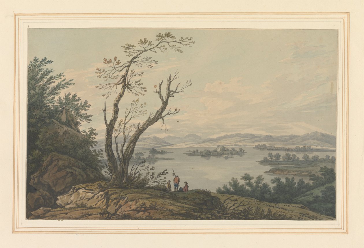 Widok na Windermere z widokiem na Wielką Wyspę autorstwa Joseph Farington