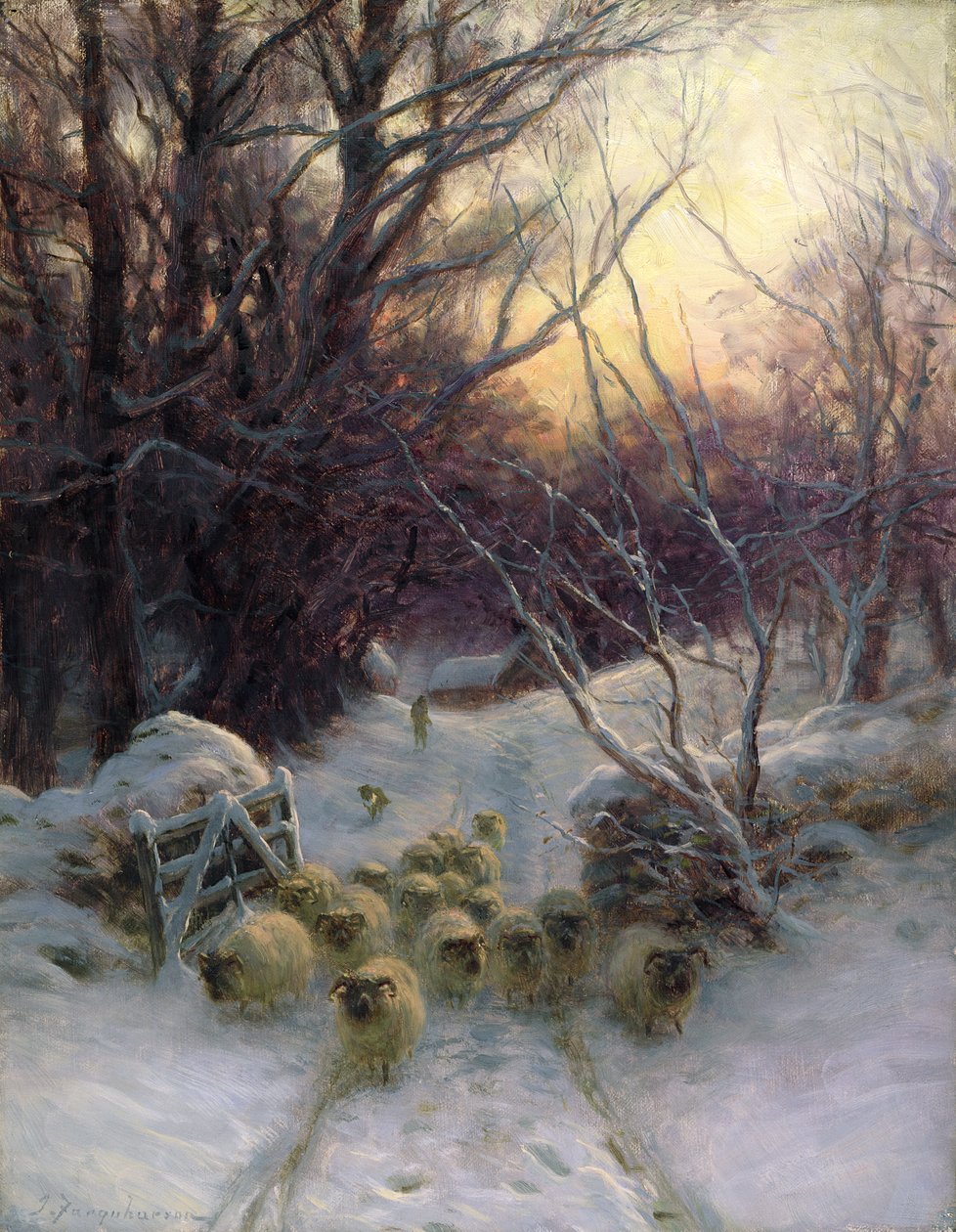 Słońce zamknęło zimowy dzień autorstwa Joseph Farquharson