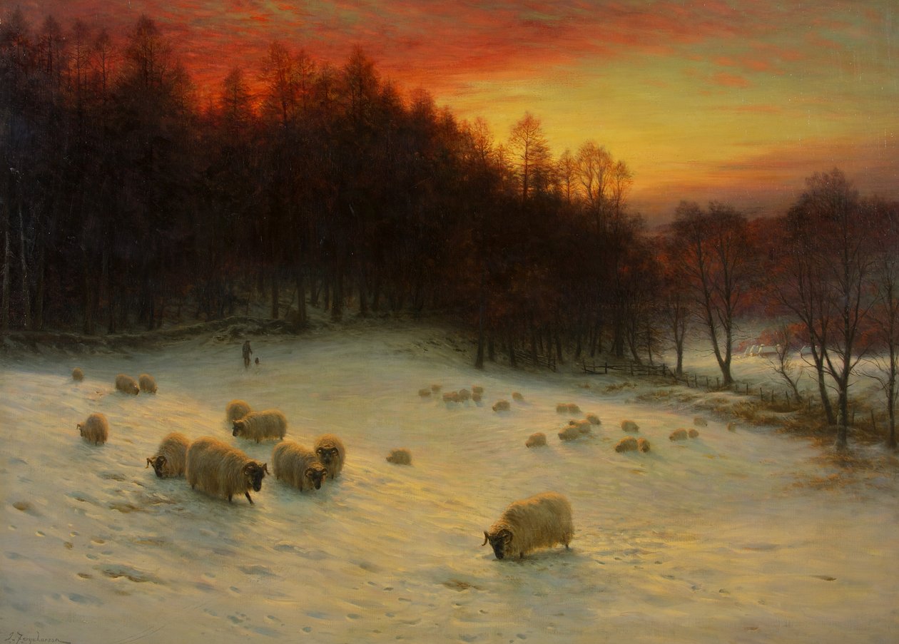 Kiedy Zachód z wieczornym blaskiem, exh.1910 (olej na płótnie) autorstwa Joseph Farquharson