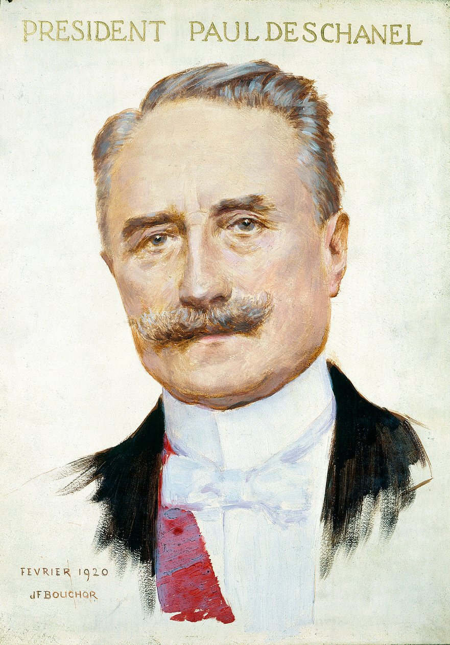 Portret Paula Deschanela (1855-1922), Prezydenta Republiki. Ilustracja Joseph Felix Bouchor (1853-1937), luty 1920. Paryż. Musee Carnavalet. autorstwa Joseph Felix Bouchor