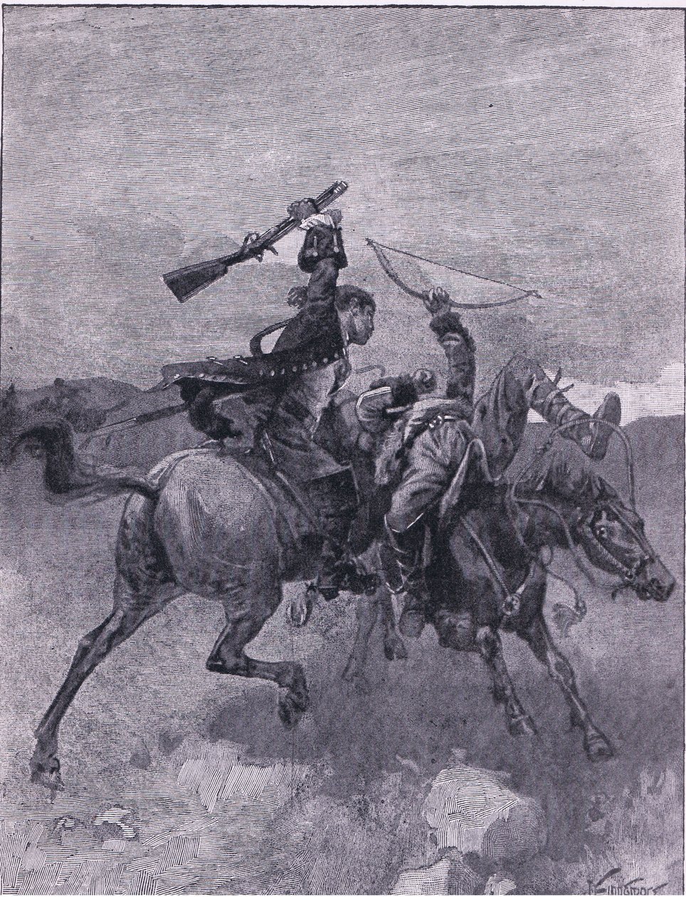 Zrzuca jednego z nich z konia (lito) autorstwa Joseph Finnemore