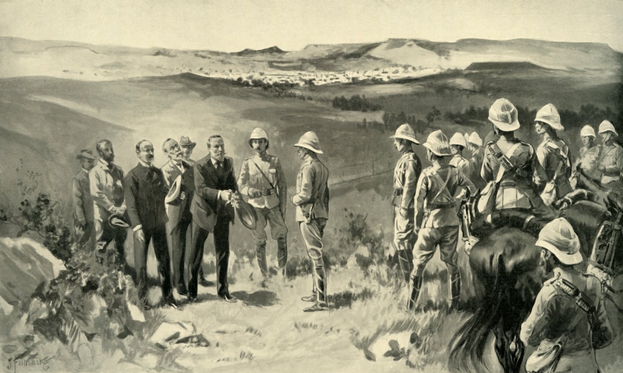 „Oficjalna kapitulacja Bloemfontein”, 1900. autorstwa Joseph Finnemore