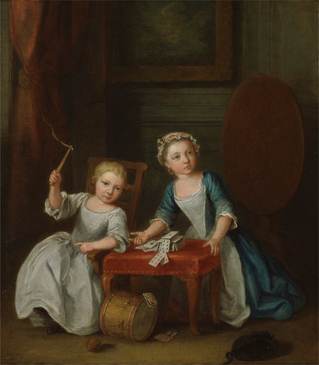 Bawiące się dzieci, prawdopodobnie syn artysty Jacobus i córka Maria Joanna Zofia autorstwa Joseph Francis Nollekens