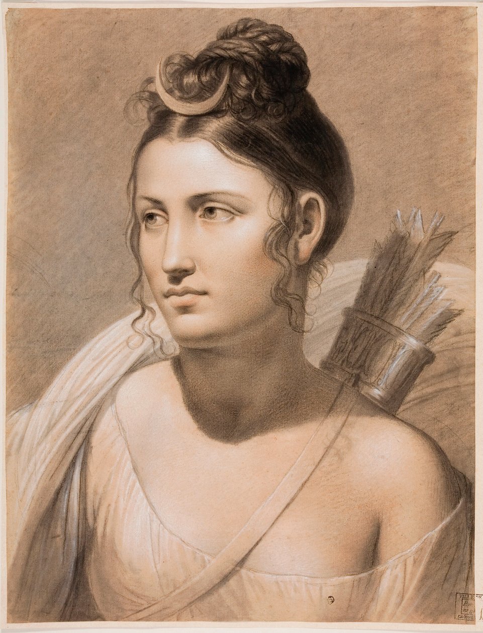 „Diane” (Diana) Pastel Joseph-Francois Ducq (1762-1829) XVIII-wieczne Muzeum Groeninge, Brugia autorstwa Joseph François Ducq