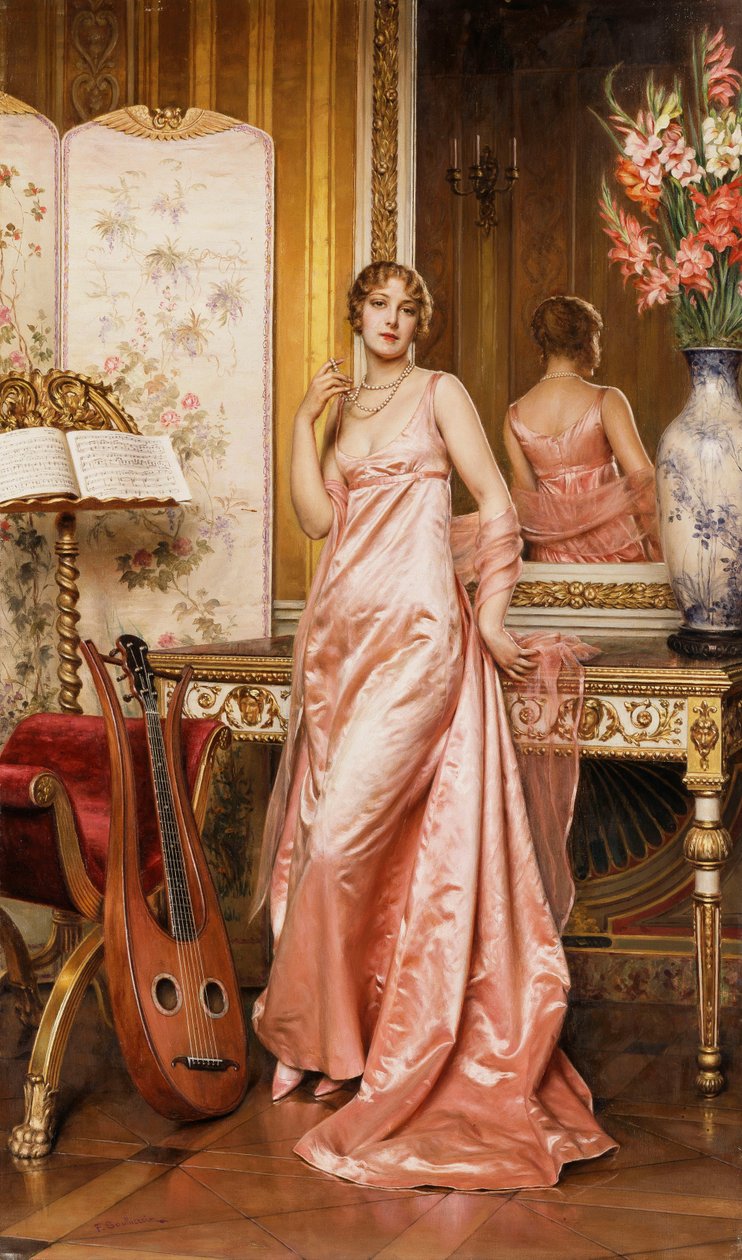 Elegancka Pani we wnętrzu, autorstwa Joseph Frederick Charles Soulacroix