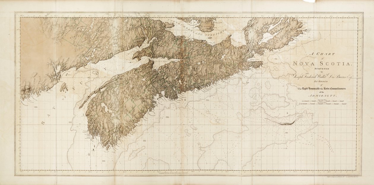 Mapa Nowej Szkocji autorstwa Joseph Frederick Wallet DesBarres