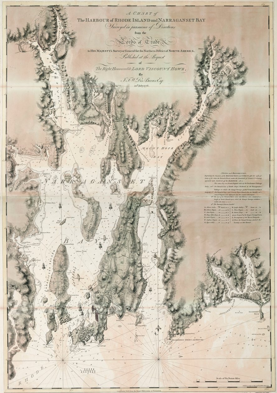 Mapa zatoki Ipswich i przylądka Ann, atlantyckie wybrzeże Ameryki Północnej autorstwa Joseph Frederick Wallet DesBarres