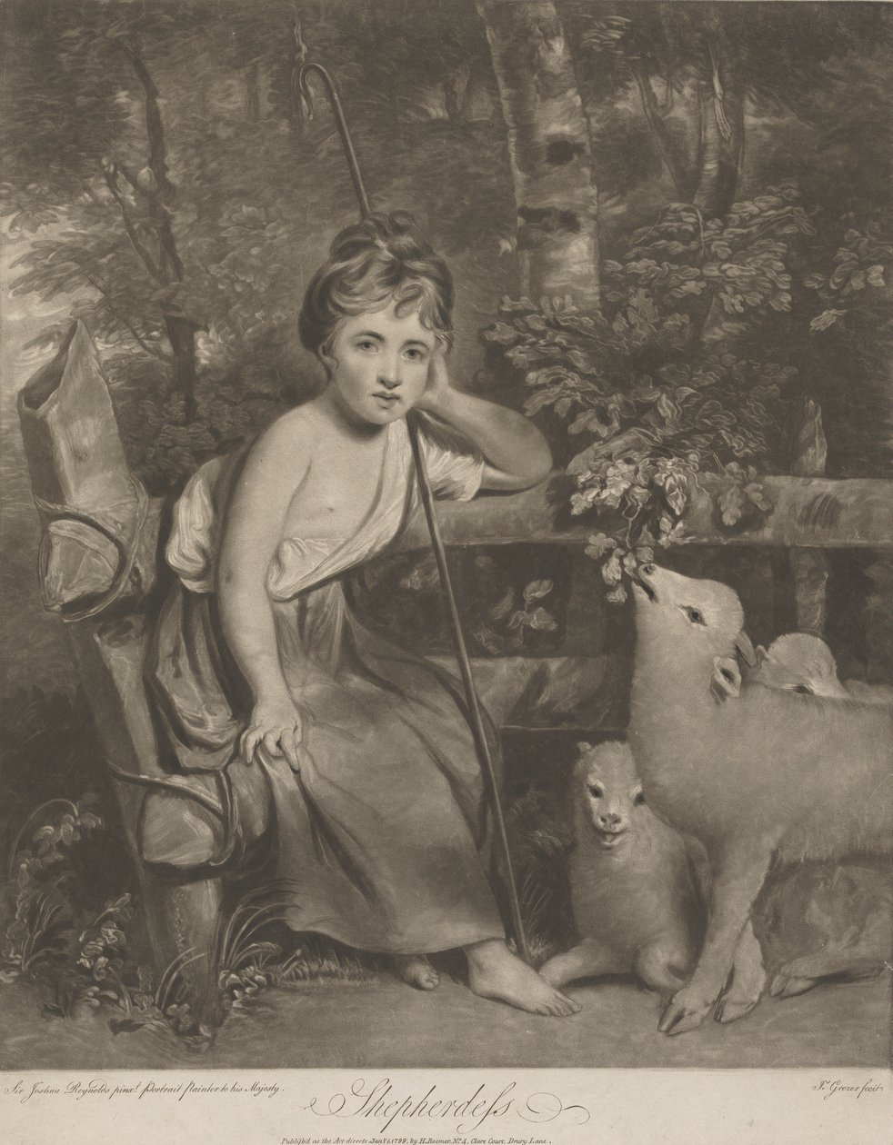 Pasterka (Miss Mary Palmer jako młoda pasterka) autorstwa Joseph Grozer