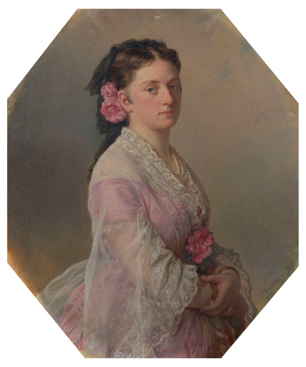 Księżniczka Maria Badeńska, późniejsza księżniczka Ernesta z Leiningen (1831-1899) autorstwa Joseph Hartmann