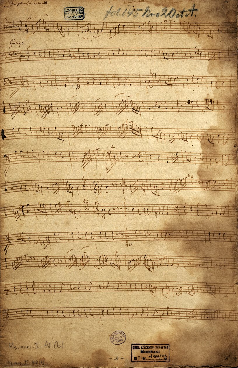 Partytura na trio barytonu, altówki i basu dla Angerfertigten autorstwa Franza Josepha Haydna (1732-1809) Austria autorstwa Joseph Haydn