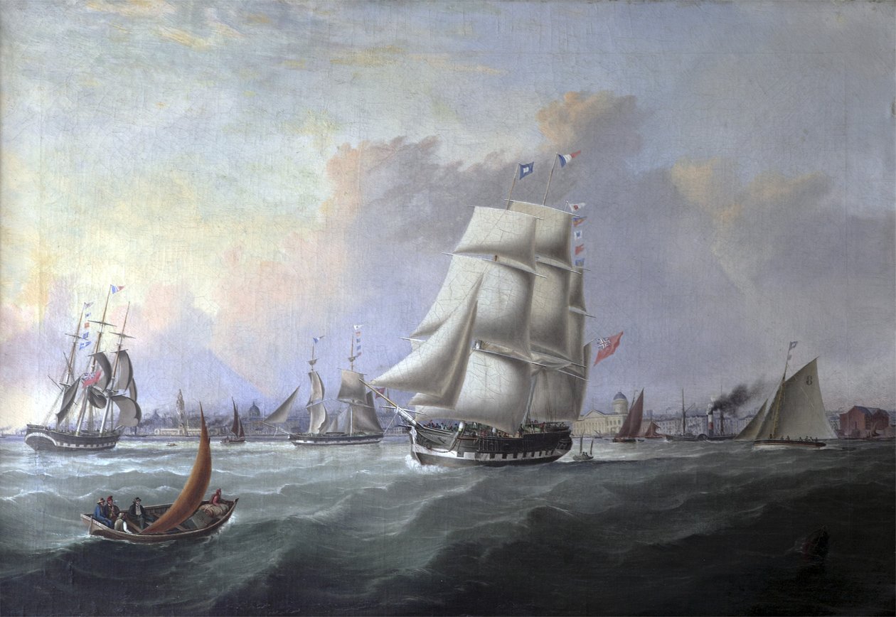 Port w Liverpoolu: na pierwszym planie statek John Campbell, właściciel Isaac Bold autorstwa Joseph Heard