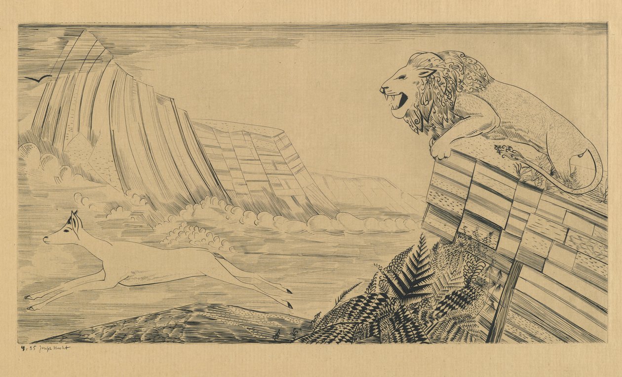 Lew i Gazela autorstwa Joseph Hecht