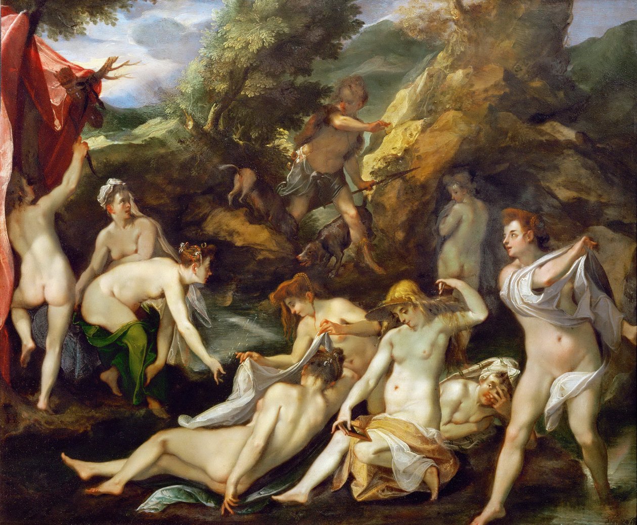 Barok: Diane et Acteon - Diana i Actaeon par Heintz, Józef Starszy (1564-1609), ok. 1595. Olej na miedzi, 40x49. Muzeum Historii Sztuki, Wiedeń autorstwa Joseph Heintz