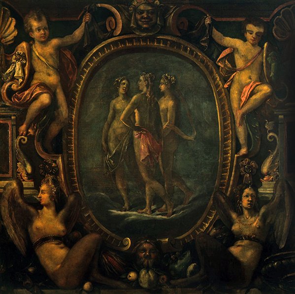 Trzy Gracje (olej na płótnie) autorstwa Joseph Heintz